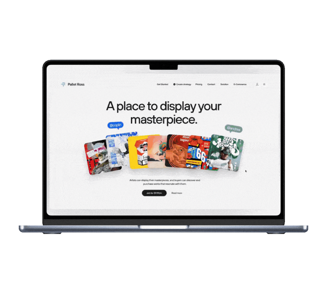 Web design demo on a laptop